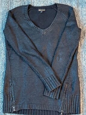Ella Moss V-Neck Ribbed Sweater - Size SX